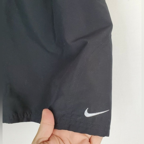 Nike Swim Trunks Mens Small size Black Shorts Swimwear Brief Lined Swoosh Beach - Picture 6 of 8